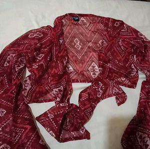 Maroon Ethnic Dupatta