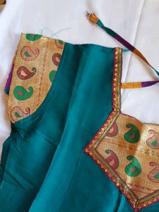 Teal Paisley Saree Blouse