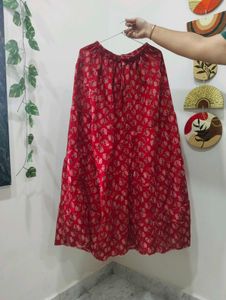 Printed Red ethnic long skirt
