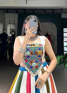 Vibrant Striped Lehenga Choli Set