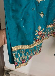 Salwar Suit With Dupatta Peacock Color