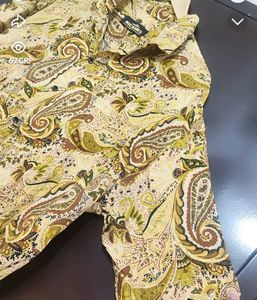 Olive Color Printed Top Like Shirt For 44 Bust