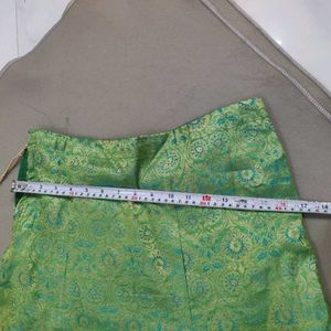 Vibrant Green Brocade Ethnic Skirt