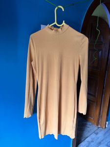 Stylish Mock Neck Long Sleeve Dress