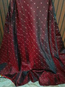 Elegant Maroon Polka Dot Gown