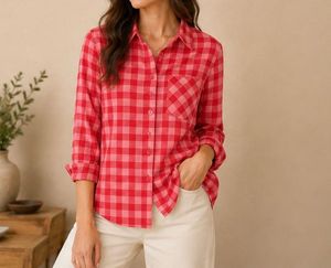 Red Checkered Long Sleeve Shirt