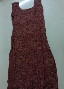 Brown Printed Kurta Set