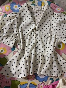 Chic Polka Dot Peplum Top