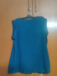 Vero Moda Teal Pleated Top in Size L