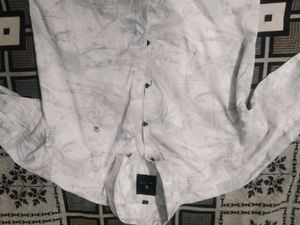 Men's White Printed Shirt