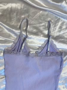 Lilac Lace Trim Slip Dress