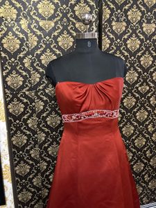 Elegant Red Embellished Gown
