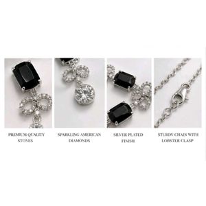 Elegant Black &amp; Silver Necklace Set
