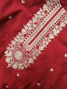 Maroon Embroidered Kurta Set