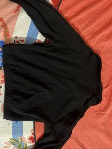 Black Cropped Long Sleeve Top