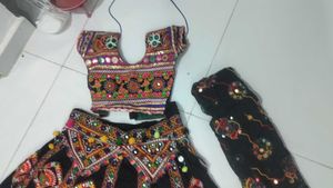 black garba deessLehenga Choli Set