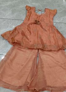 Peach Kurta Palazzo Set