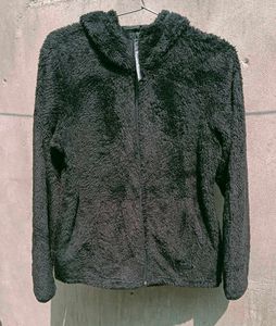 Brand is EXTCozy Black Fleece Hoodie Jacket OG