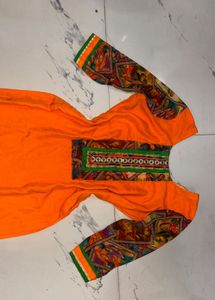 Elegant Orange Kurta with Palazzo Pants