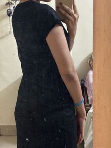 Stylish Black Sheer Hem Dress