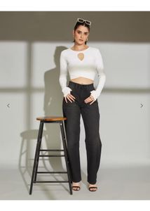 Black High Waisted Wide Leg Jeans