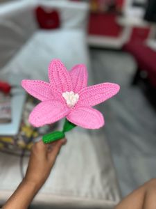 Handmade Crochet Pink Flower