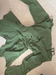 olive green off shoulder top