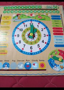 Wooden Learning Clock &amp; Calendar Board