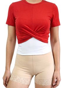 H&M Red Twist Front Cropped Stretchable Small Top