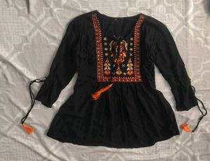 Black Tassel short kurty