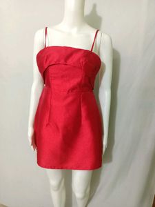 Chic Red Spaghetti Strap Mini Dress Small