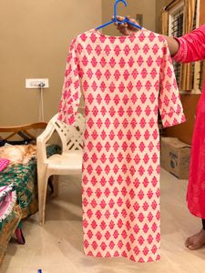 Pink Printed Kurta Set