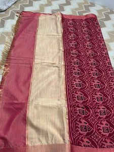 Beautiful Pink Printed Saree