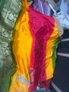 Vibrant Ombre Saree with Embroidery