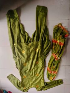 vintage Y2K Green Kurta with Salwar and Dupatta