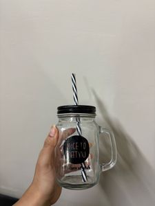 Cute Mason Jar Glasses with Straws