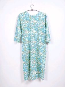Stylish Blue Floral Printed Kurti | Casual Wear