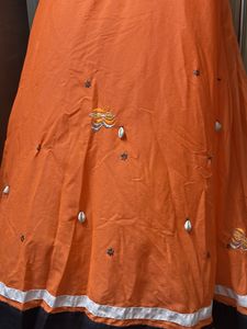 Navratri Orange Ethnic Skirt for women