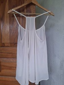 Sheer White Flowy Tank Top