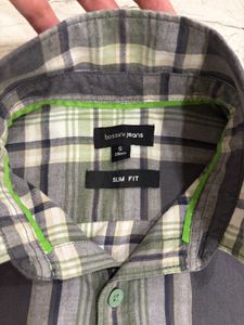 Trendy Premium Bossini Jeans Slim Fit Plaid Shirt