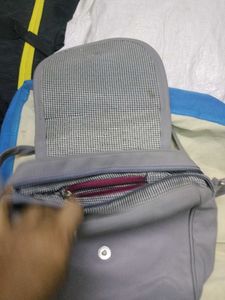 Stylish Grey Shoulder Bag with Embellishments