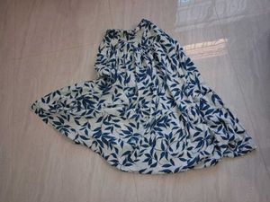 Bohemian Leaf Print Tiered Maxi Skirt