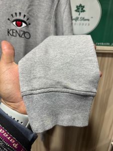 Kenzo Paris Grey Love Eye Embroidered Logo Hoodie