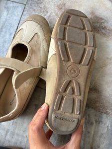 Comfortable Beige Mary Jane Flats