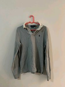 Orignal ralph lauren Men's Grey Long Sleeve Polo