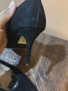 Black Suede Pointed Toe Heels
