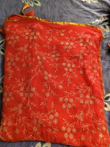 Ombre Embroidered fancy Saree with Tassels