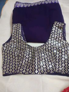 Stunning Purple Saree with Embellished Blouse