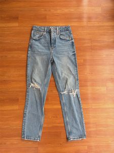 Washed Blue Ripped Jeans