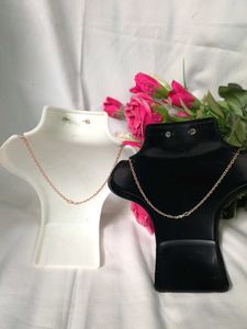 Delicate Chain Metal Combo Pink Necklace Eyerring